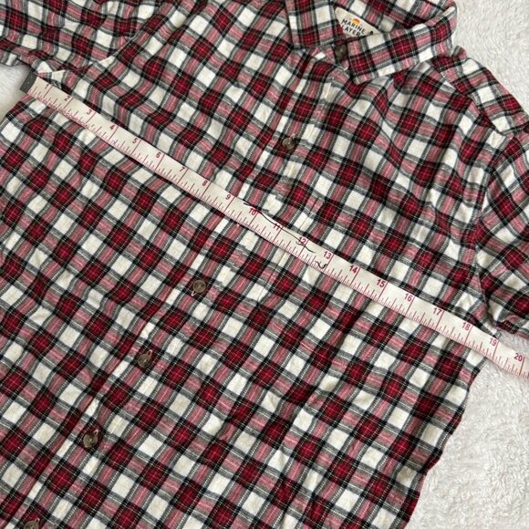 Marine Layer Kendall womens shirt red plaid button down sz medium Collared - Picture 6 of 12
